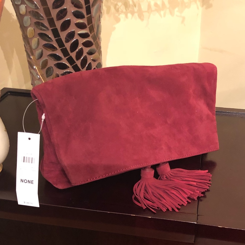 NWT Red Suede Clutch
